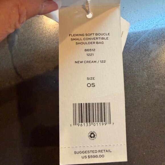 Tory Burch Fleming Soft Boucle Small Convertible Shoulder Bag, New Cream - Picture 12 of 14